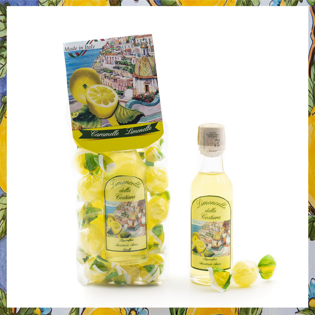 Caramelle e bottiglia Limoncello_Liquorificio dello Smeraldo